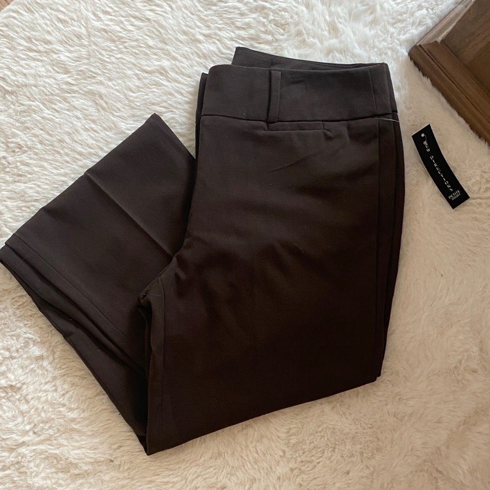NWT New Directions Chocolate Brown Trousers - Petite
